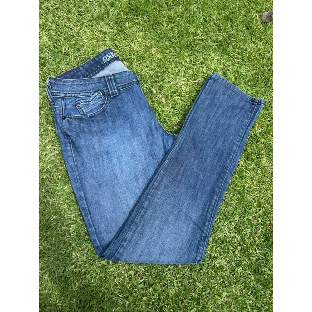 Guess Jeans Womens 31 Blue Denim Straight Leg Y2K MW4943-B Y73A5111 Stretch